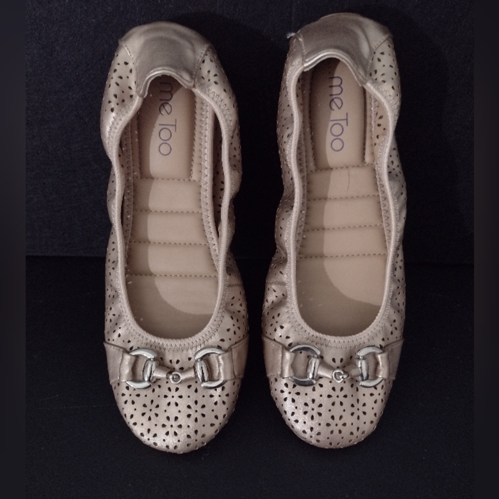 Me Too Women's Gold Ballet Flats